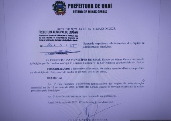 Serviços administrativos da PMU funcionarão até o meio-dia desta sexta (16/5)